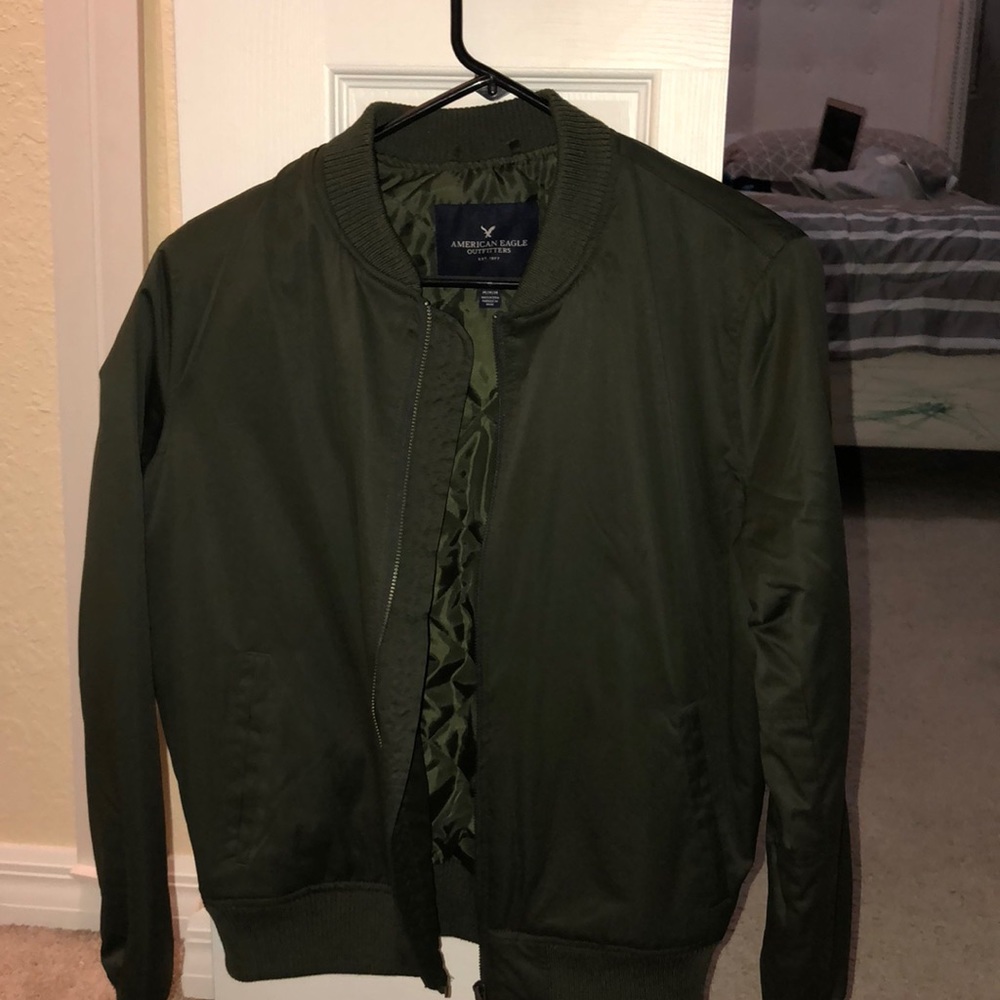 Olive Green American AEagle Bomber jacket